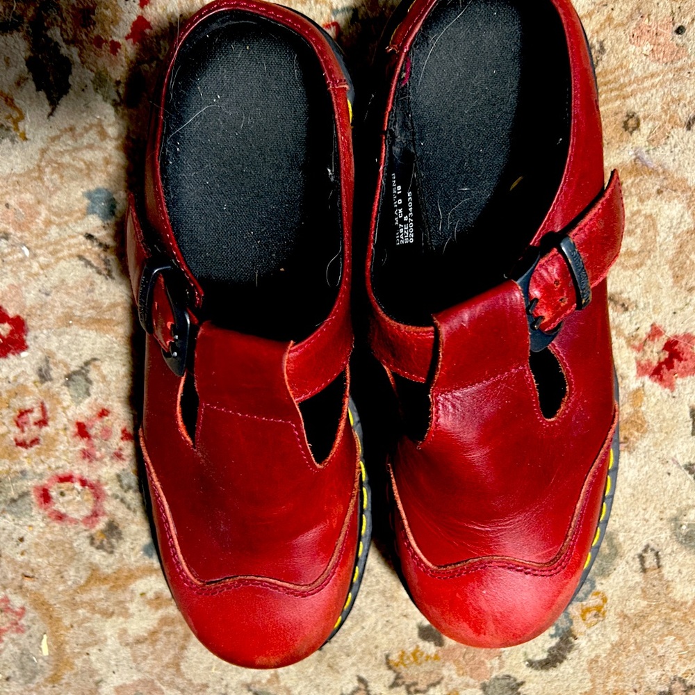 Dr. Martens Burgundy Made in England Slip Ons from  the 90’s